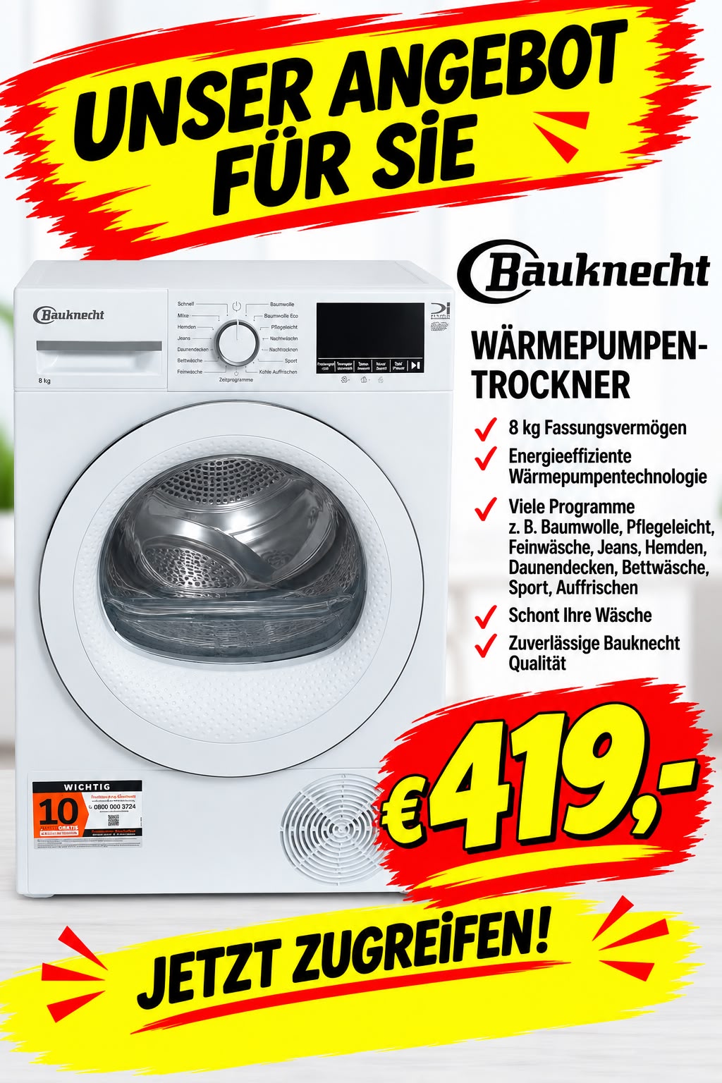 Bauknecht-Waermepumpentrockner-8kg-419EUR