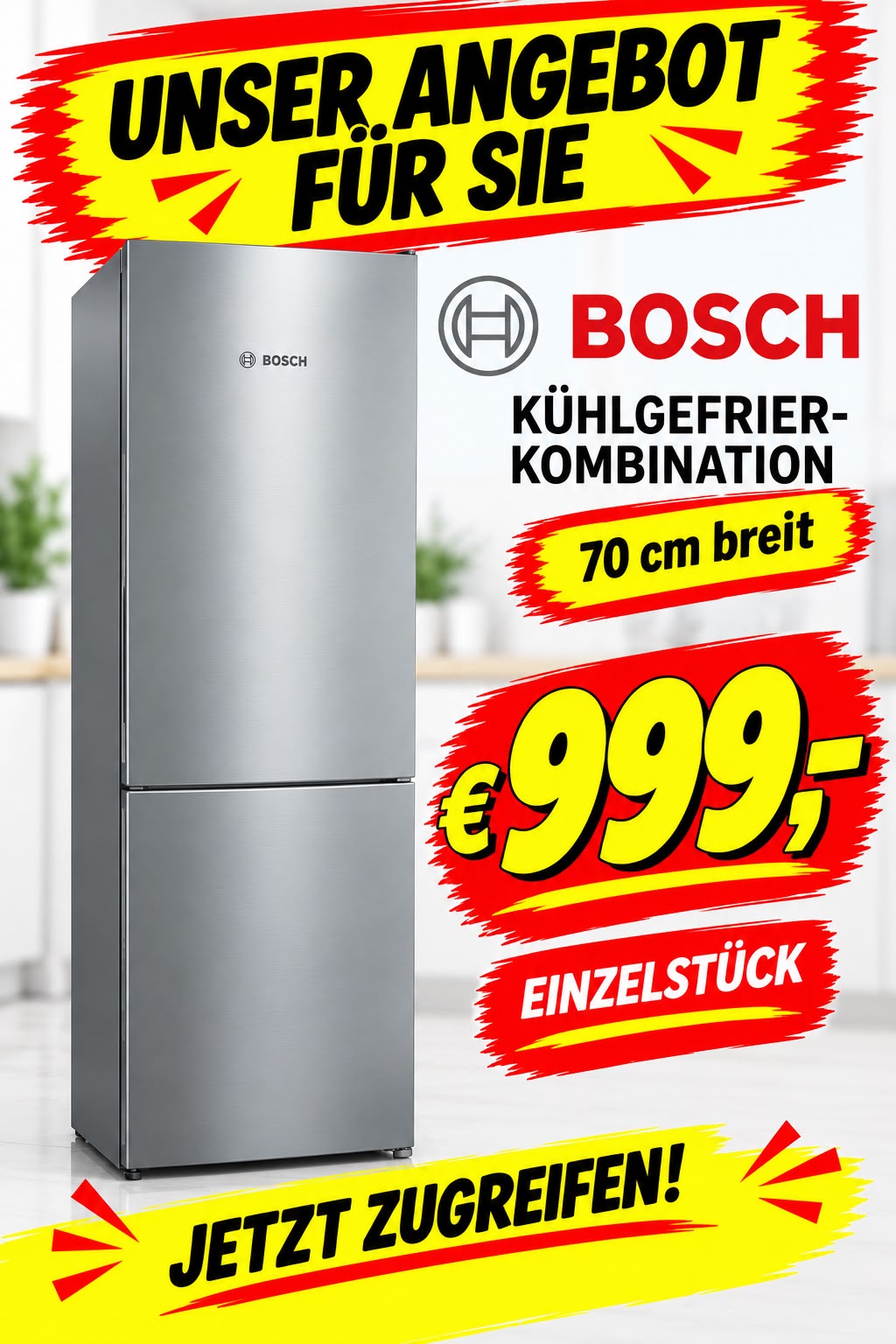Bosch-Kuehl-Gefrierkombination-70cm-Einzelstueck-999EUR