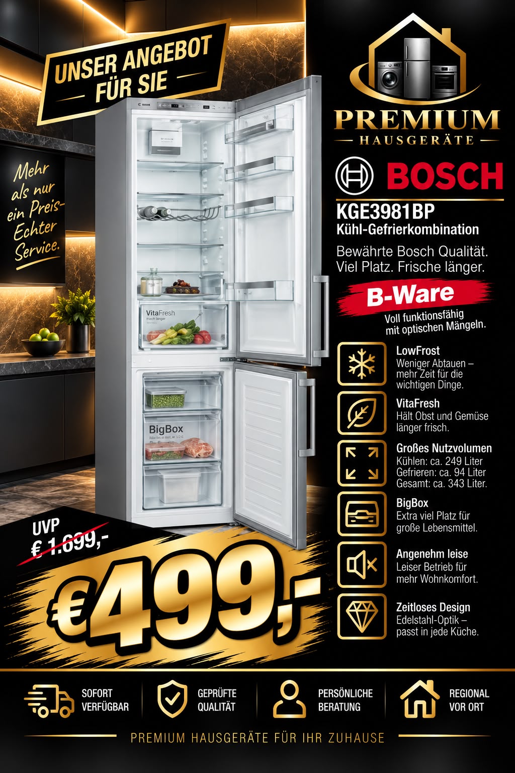Bosch_KGE3981BP_Kuehl-Gefrierkombination_B-Ware